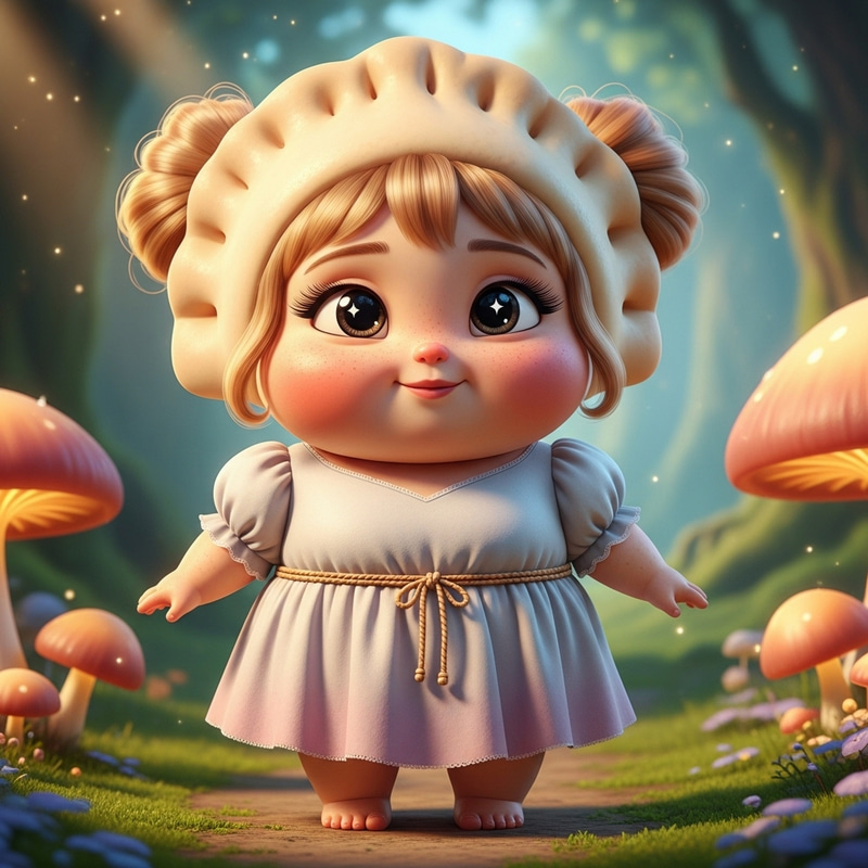 Adorable Female Character: Dumpling Physique & Sweet Pokemon-like Face