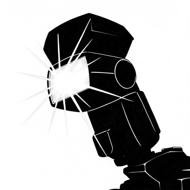 Camera Flash Silhouette Drawing