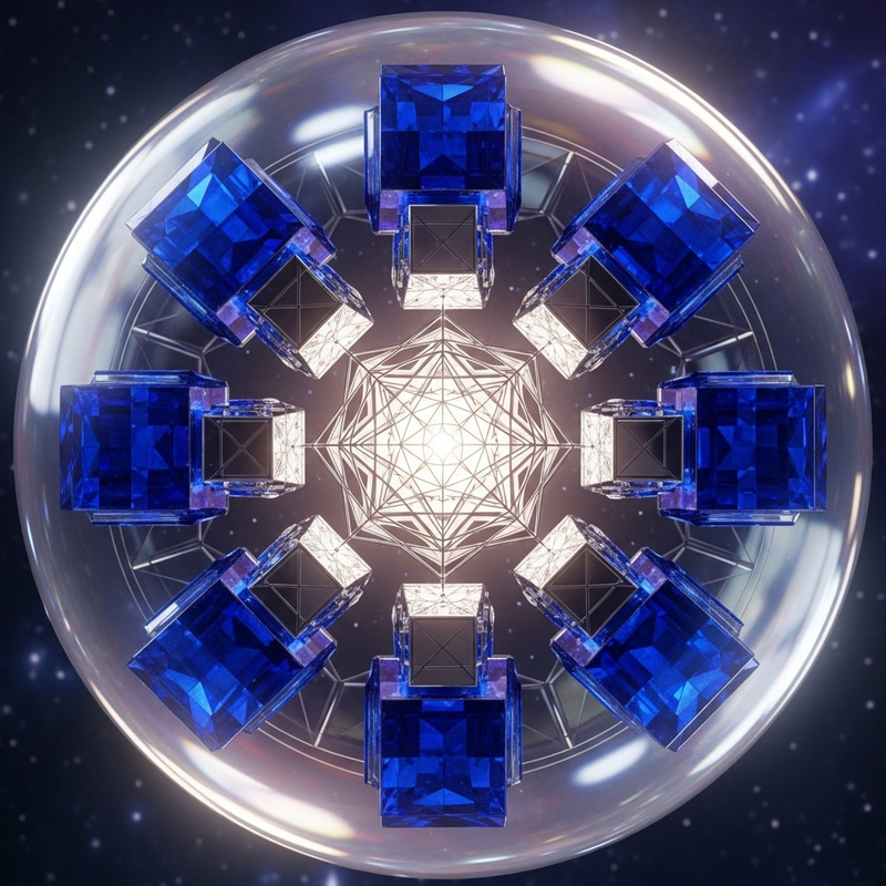 Metatron's Cube Sphere - Sacred Geometry Art with Blue Sapphire