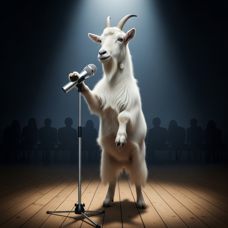 Entertaining Goat with Microphone | Farm Animal Stand-up Act Entertaining Goat with Microphone | Farm Animal Stand-up Act