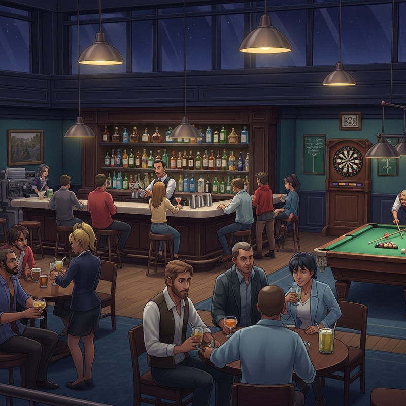 Vibrant GTA 5 Bar Scene: Diverse Patrons, Mixologists, and Competitions Vibrant GTA 5 Bar Scene: Diverse Patrons, Mixologists, and Competitions