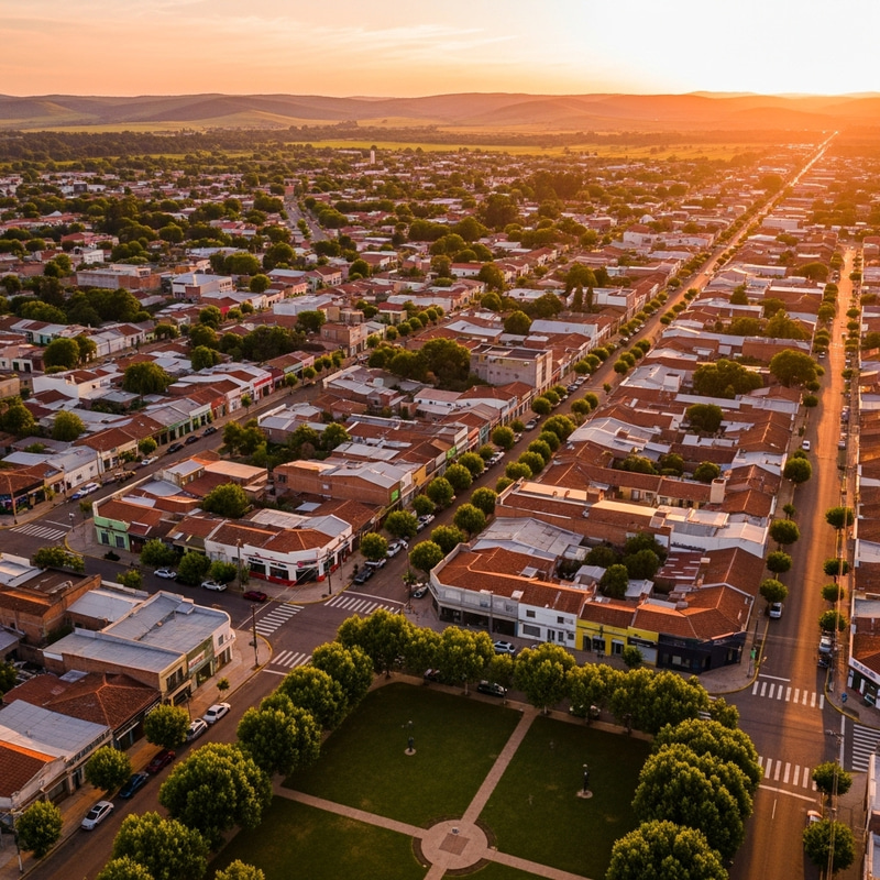 Nicolas Romero Town | Aerial View at Sunset Over Unique Businesses Nicolas Romero Town | Aerial View at Sunset Over Unique Businesses