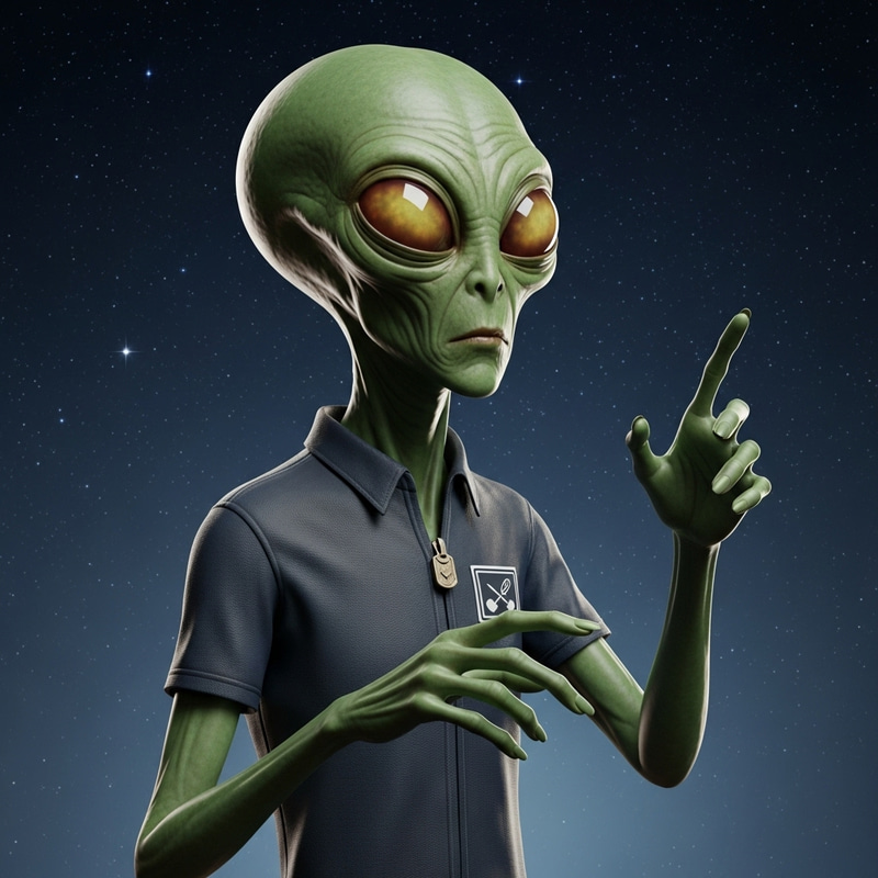 Mysterious Alien Being in Cosmic Existence