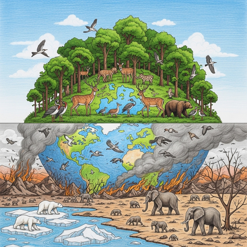Earth's Contrast: Pre and Post Climate Change