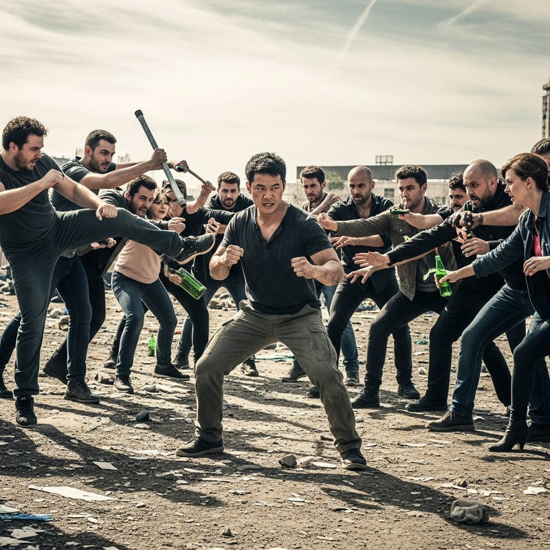 One man's battle against many - a heroic struggle One man's battle against many - a heroic struggle