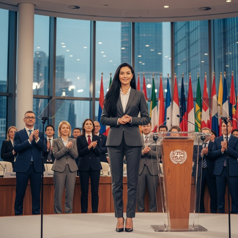 Beautiful Young Woman Inspires Respect at International Summit Beautiful Young Woman Inspires Respect at International Summit
