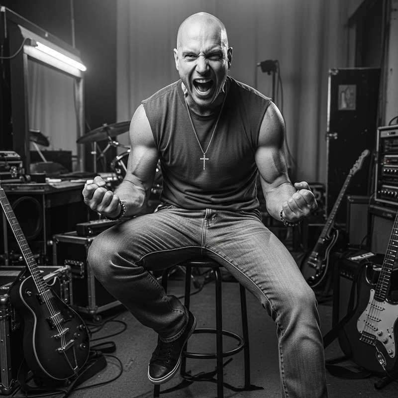 Vibrant 38-Year-Old Music Enthusiast in Art