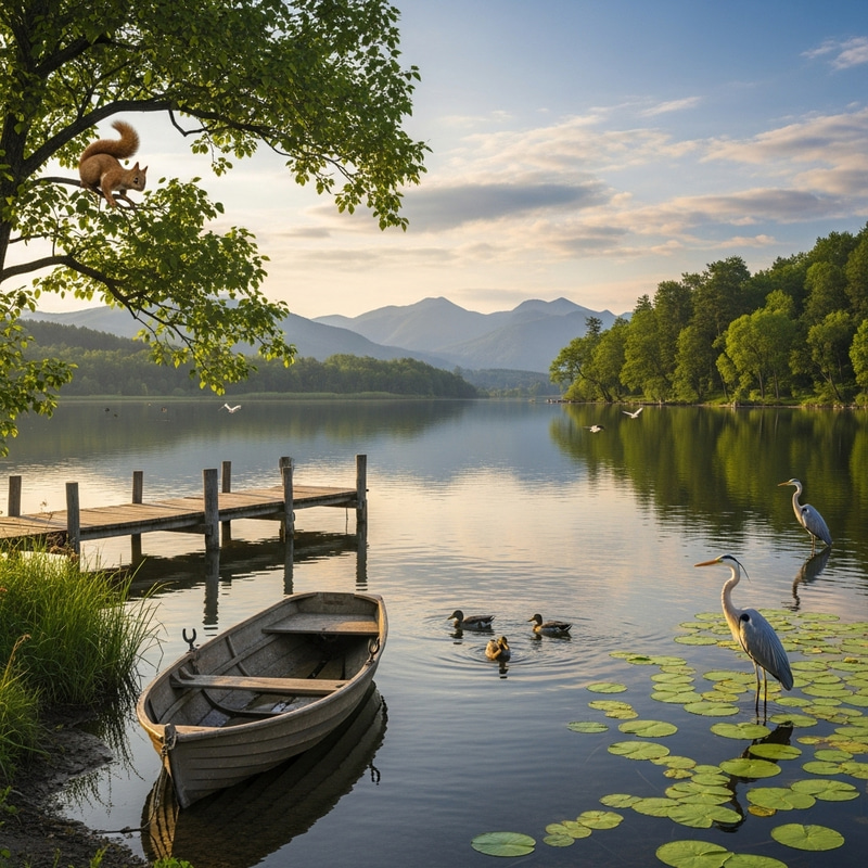 Tranquil Lakeside Landscape and Wildlife | Website Name