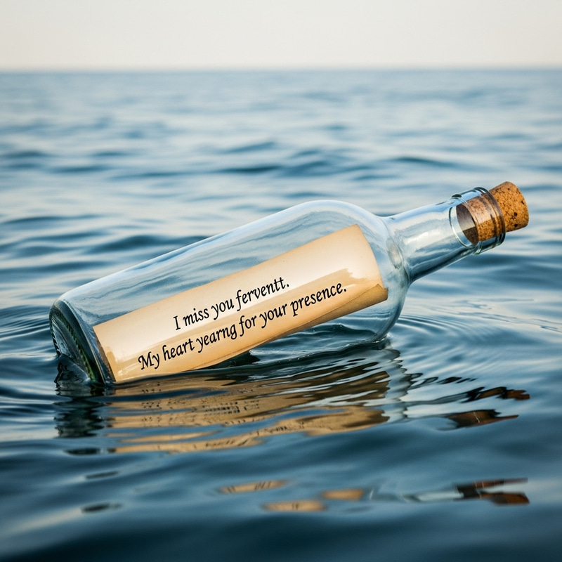 Romantic Message in a Bottle: Heartfelt Longing Romantic Message in a Bottle: Heartfelt Longing