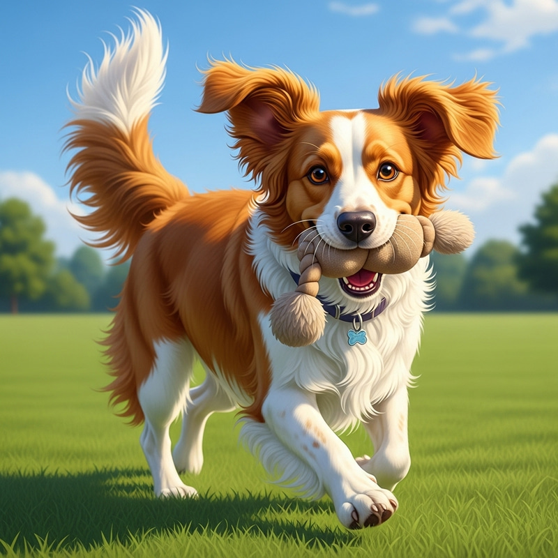 Adorable Dog with Shiny Fur - Happy and Playful Moment