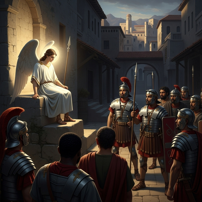 Angelic Encounter at Ancient Israel Dawn