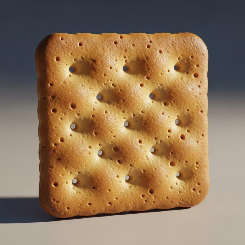 Square Dry Cracker - Realistic Illustration for Baking Enthusiasts Square Dry Cracker - Realistic Illustration for Baking Enthusiasts