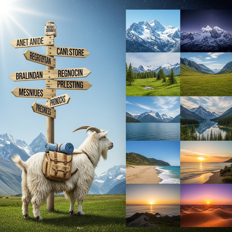 Angora Goat Traveling the World - Wanderlust Journey Angora Goat Traveling the World - Wanderlust Journey