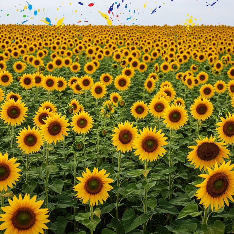 Vivid Sunflowers Abstract Art | Colorful Design