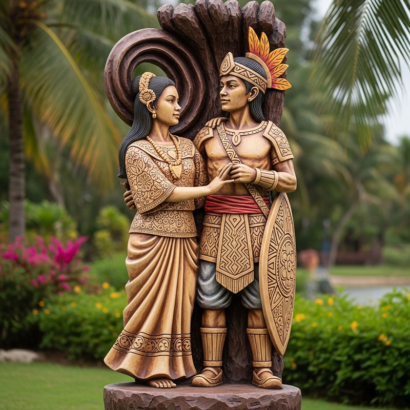 Daragang Magayon and Panganoron Statue Daragang Magayon and Panganoron Statue