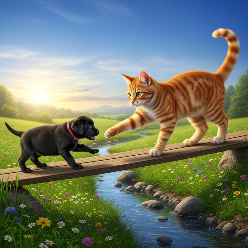 Heart-Warming Cat Rescues Distressed Puppy | Brave Friendship Story Heart-Warming Cat Rescues Distressed Puppy | Brave Friendship Story