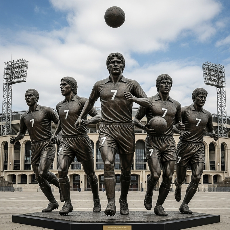 Iconic Manchester United Legends Statue at Stadium
