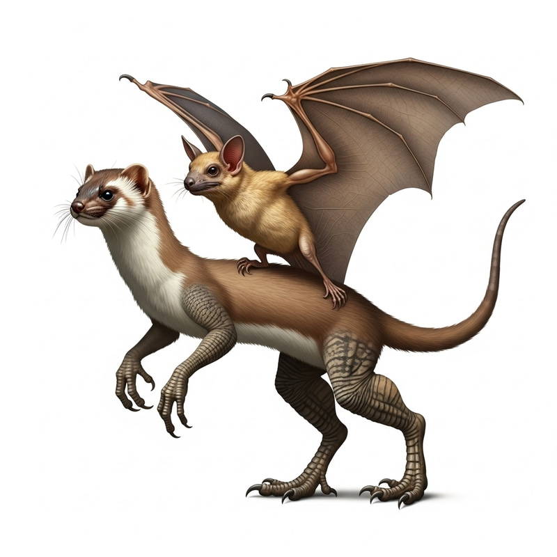 Weasel with Raptor Legs and Bat Wings: A Unique Creature Weasel with Raptor Legs and Bat Wings: A Unique Creature