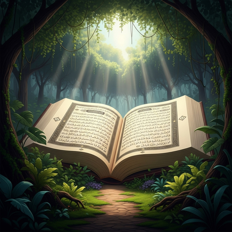 Shining Quran in Jungle - Enchanting Islamic Presence Shining Quran in Jungle - Enchanting Islamic Presence