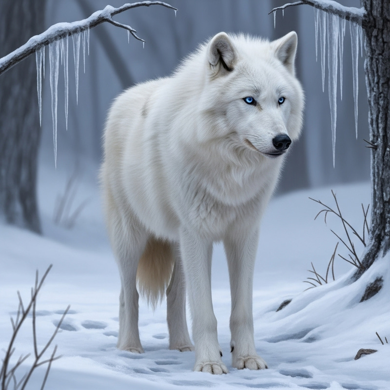 Majestic White Wolf Image