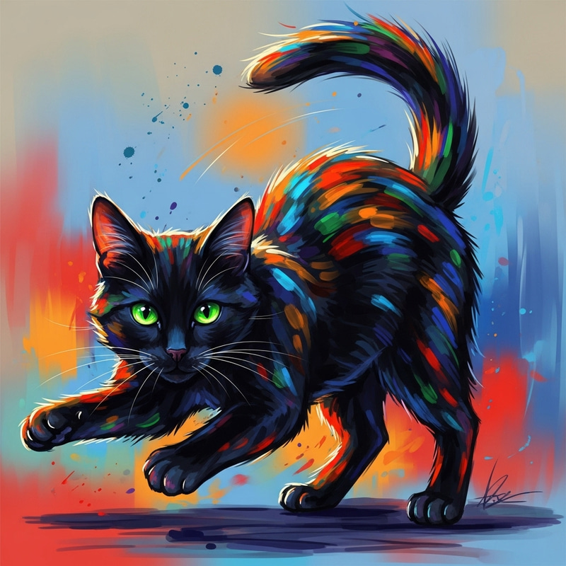 Majestic Black Cat with Piercing Green Eyes | Animal-Inspired Art Majestic Black Cat with Piercing Green Eyes | Animal-Inspired Art