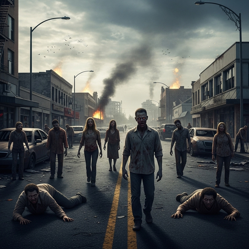 Post-Apocalyptic Zombie Horde: Desolate Streets & Decayed Dwellings Post-Apocalyptic Zombie Horde: Desolate Streets & Decayed Dwellings