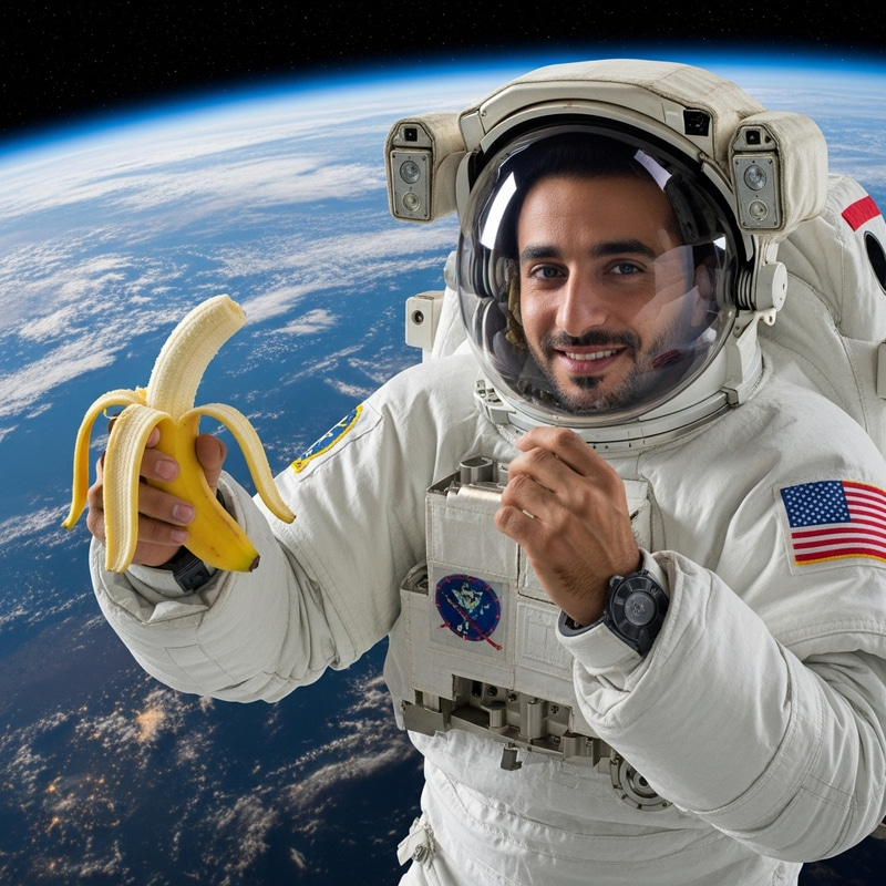 Space Explorer Eating a Banana Space Explorer Eating a Banana