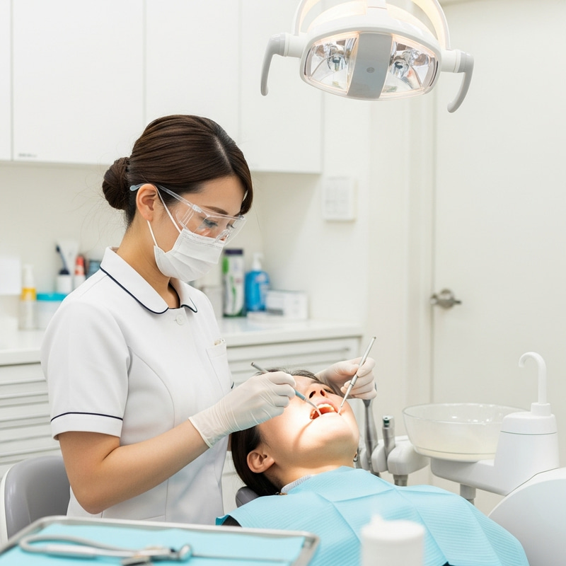 Japanese Dental Hygienist - Expert Oral Care in Modern Clinic Japanese Dental Hygienist - Expert Oral Care in Modern Clinic