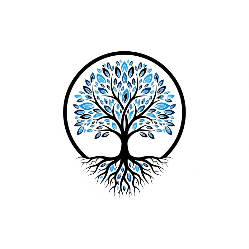 Modern Circular Tree Logo Design Modern Circular Tree Logo Design