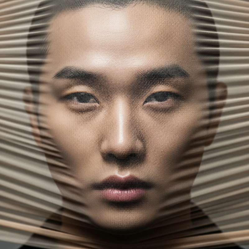 Handsome Korean Man with Nylon Headwear