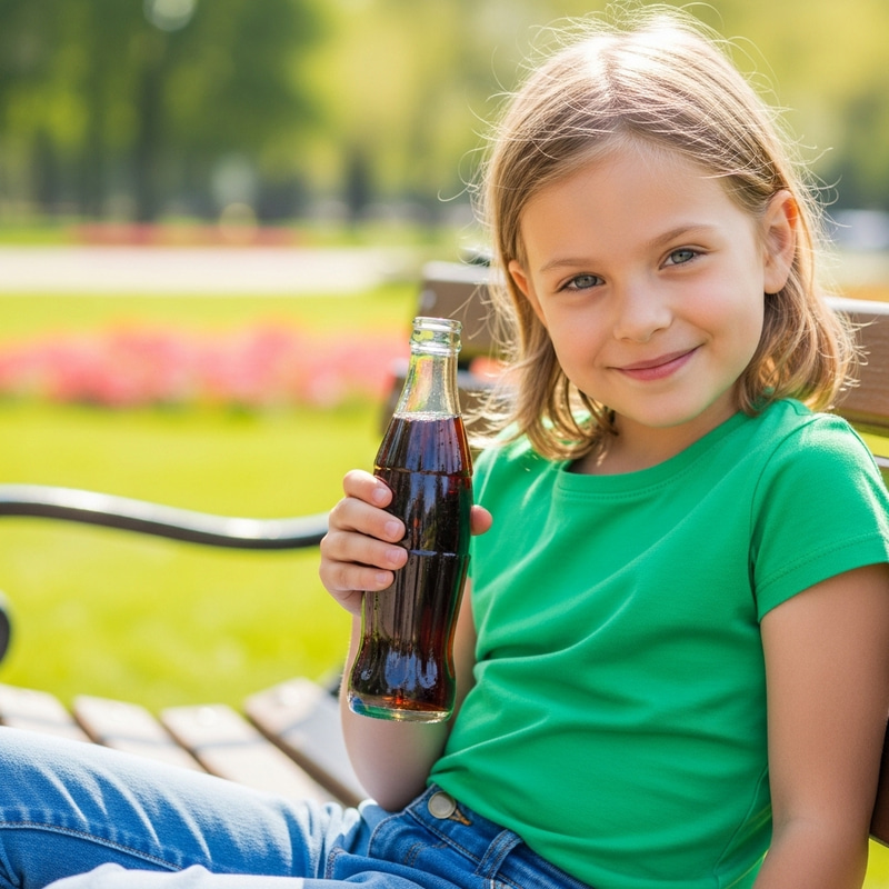 Girl Drinking Cola in the Sunshine | Refreshing Moment