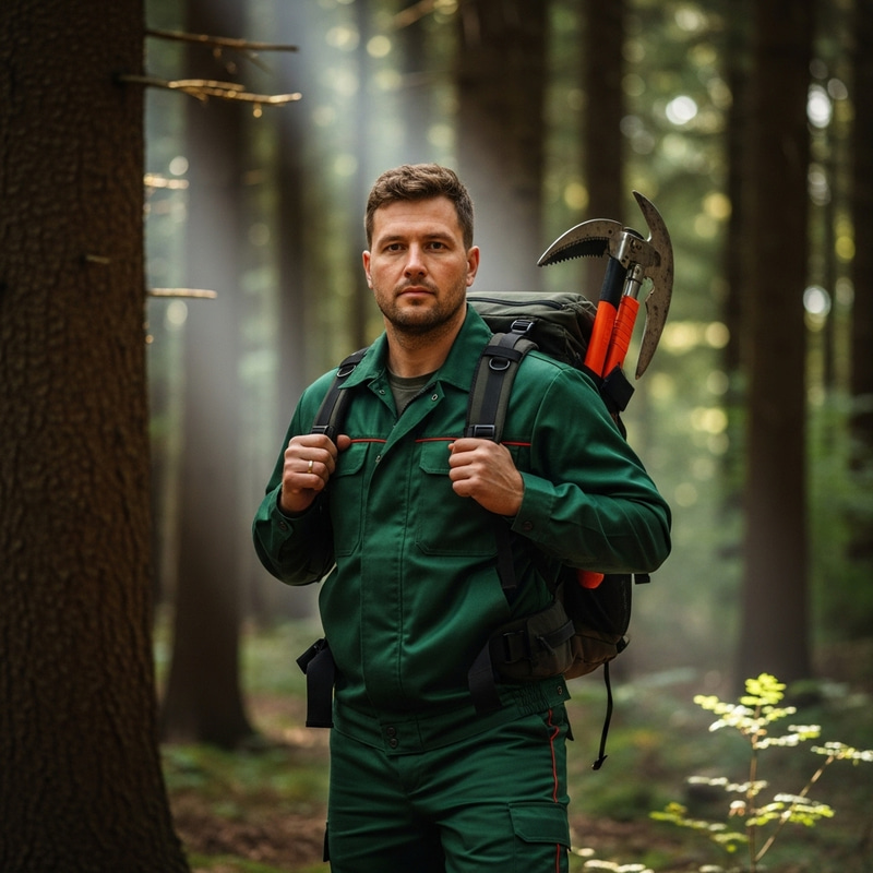 Professional Forester in Natural Setting Professional Forester in Natural Setting