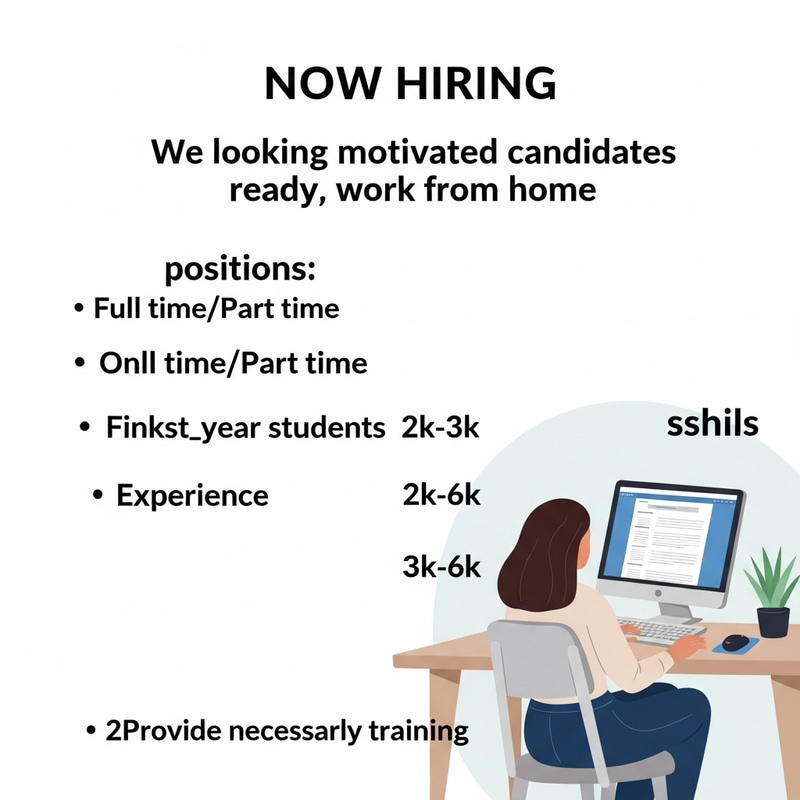 Join Our Team: Work from Home Online Assistant | 2k-6k Salary Join Our Team: Work from Home Online Assistant | 2k-6k Salary