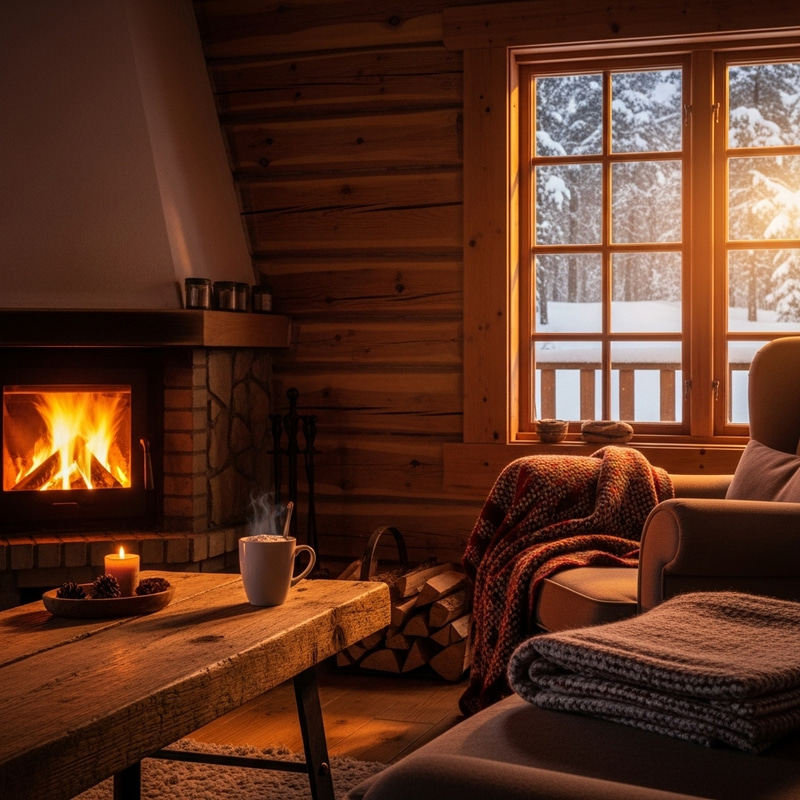 Warm Log Cabin Retreat | Cozy Winter Atmosphere