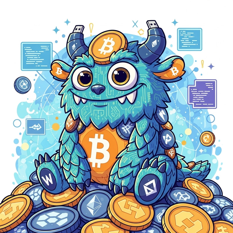 Crypto Asset Cartoon Monster Character Crypto Asset Cartoon Monster Character