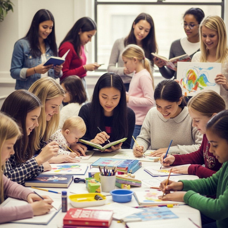 Diverse Girls Participating in Fun and Learning Activities