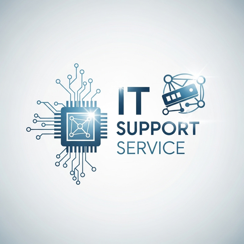 Professional IT Support Service Logo Design