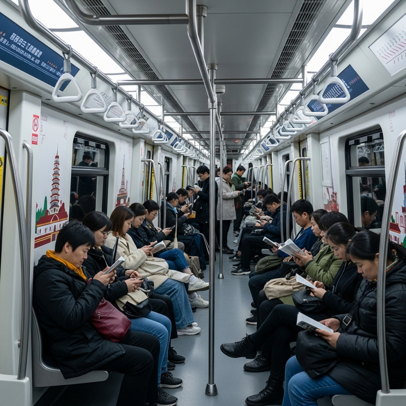 Lanzhou Subway: A Busy Carriage Experience Lanzhou Subway: A Busy Carriage Experience