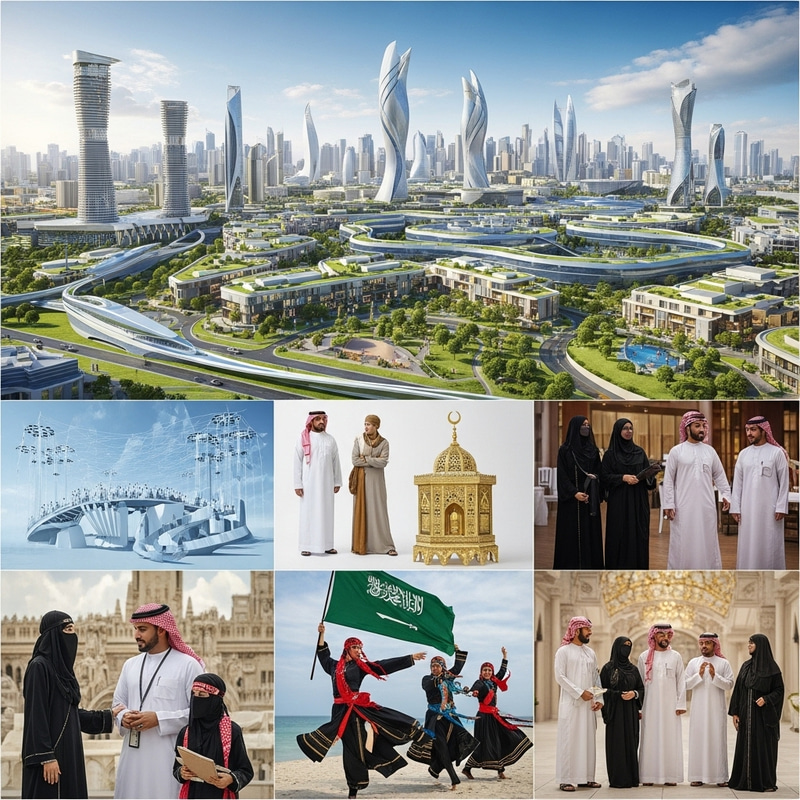 Saudi Arabia 2030: Imagining a Futuristic Cityscape and Cultural Heritage