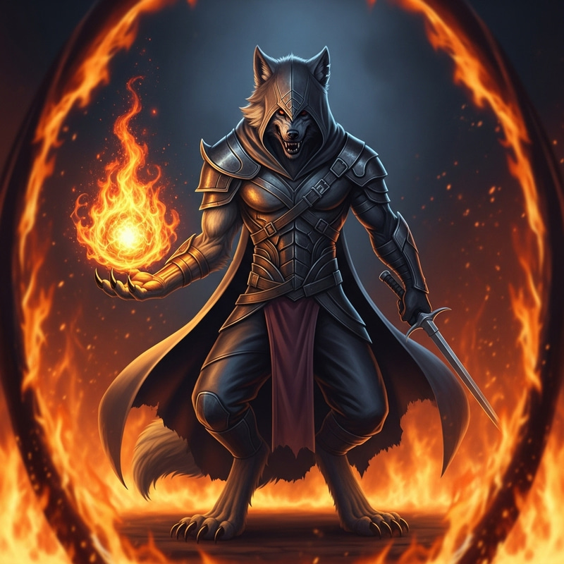 Wolf Assassin with Fireball: A Fiery Transformation Wolf Assassin with Fireball: A Fiery Transformation