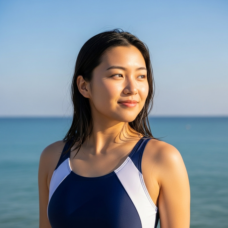 Asian Swimsuit Beauty in Realist Style