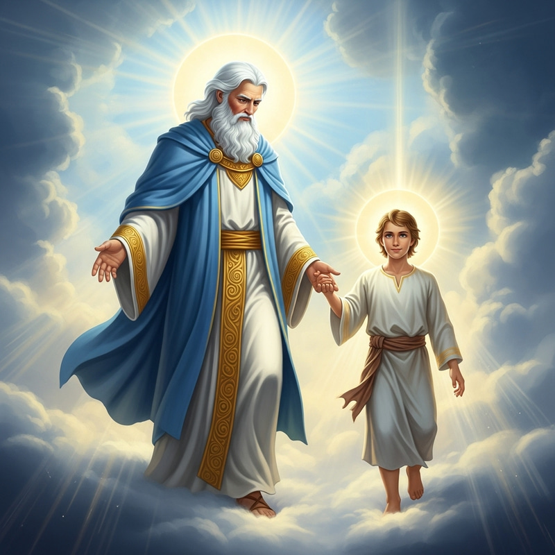 God and Son | Sacred Bond Illustration God and Son | Sacred Bond Illustration