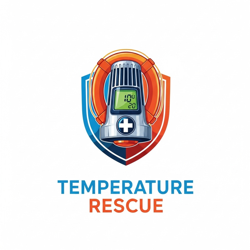 Thermostat Logo Design for HVAC Company | Temperature Rescue