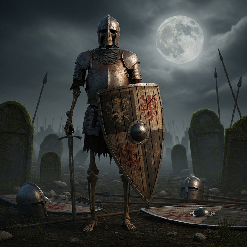 Skeletal Medieval Soldier - Eerie Battlefield Warrior Skeletal Medieval Soldier - Eerie Battlefield Warrior