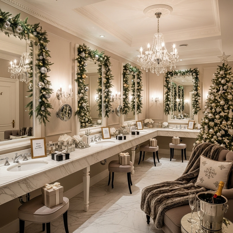 Christmas Themed Lavish Restroom | Award Ceremony Atmosphere Christmas Themed Lavish Restroom | Award Ceremony Atmosphere