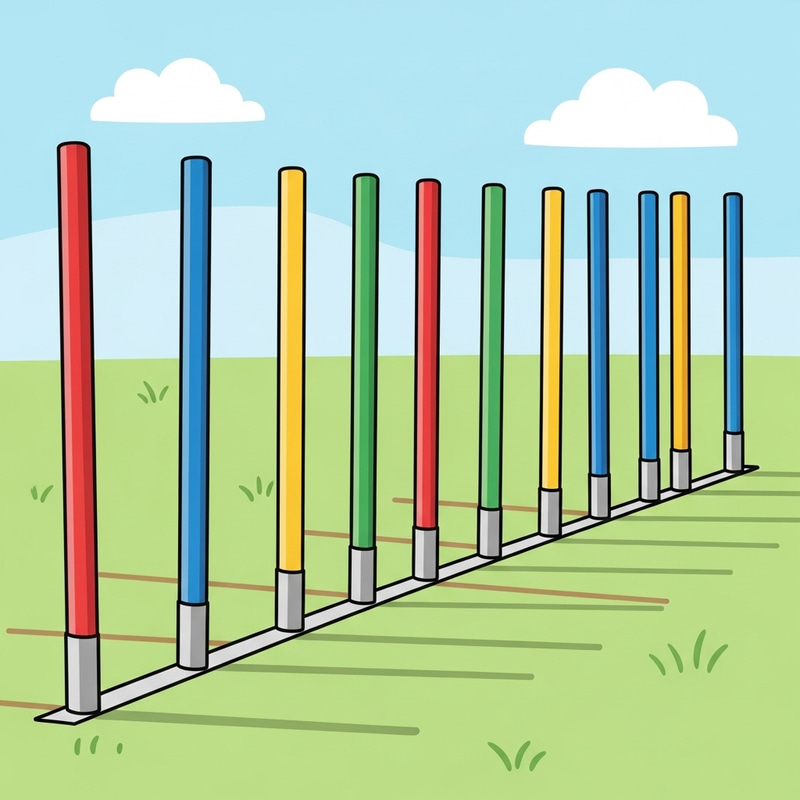 Dog Agility Weave Clipart: Fun & Energetic Course Design without Dog Dog Agility Weave Clipart: Fun & Energetic Course Design without Dog