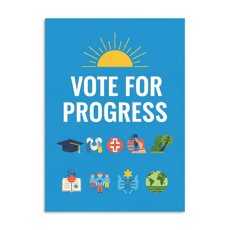 Vote for Progress - Campaign Poster | Hope, Education, Healthcare Vote for Progress - Campaign Poster | Hope, Education, Healthcare