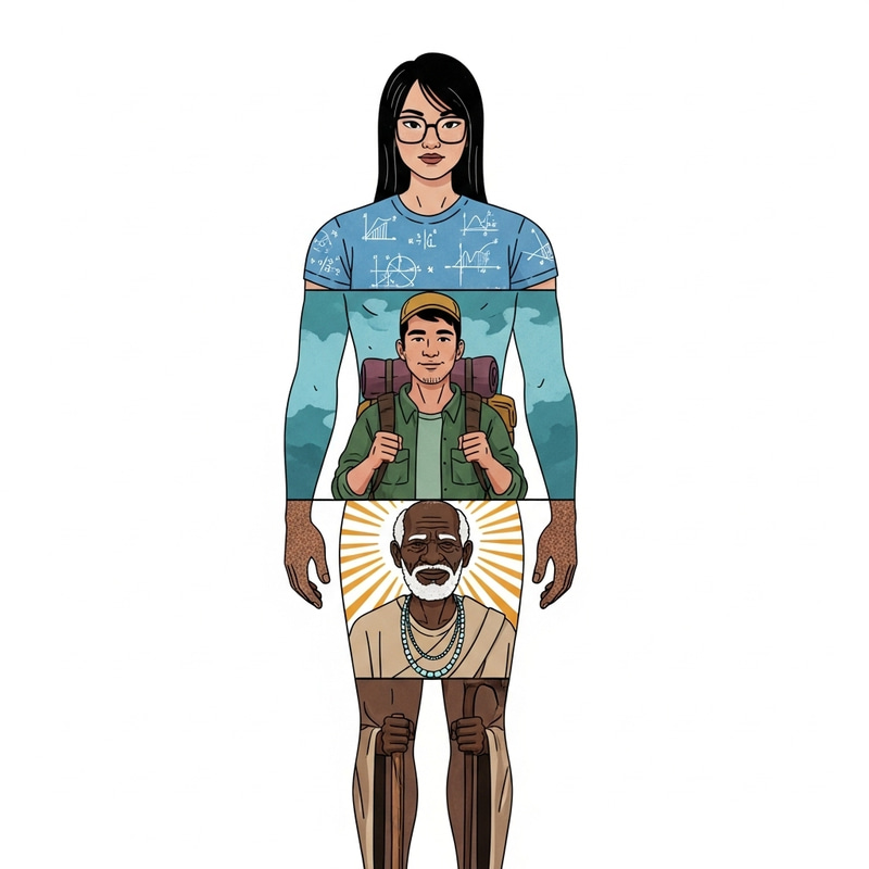 Tripartite Unified Being: Three Characters in One Entity