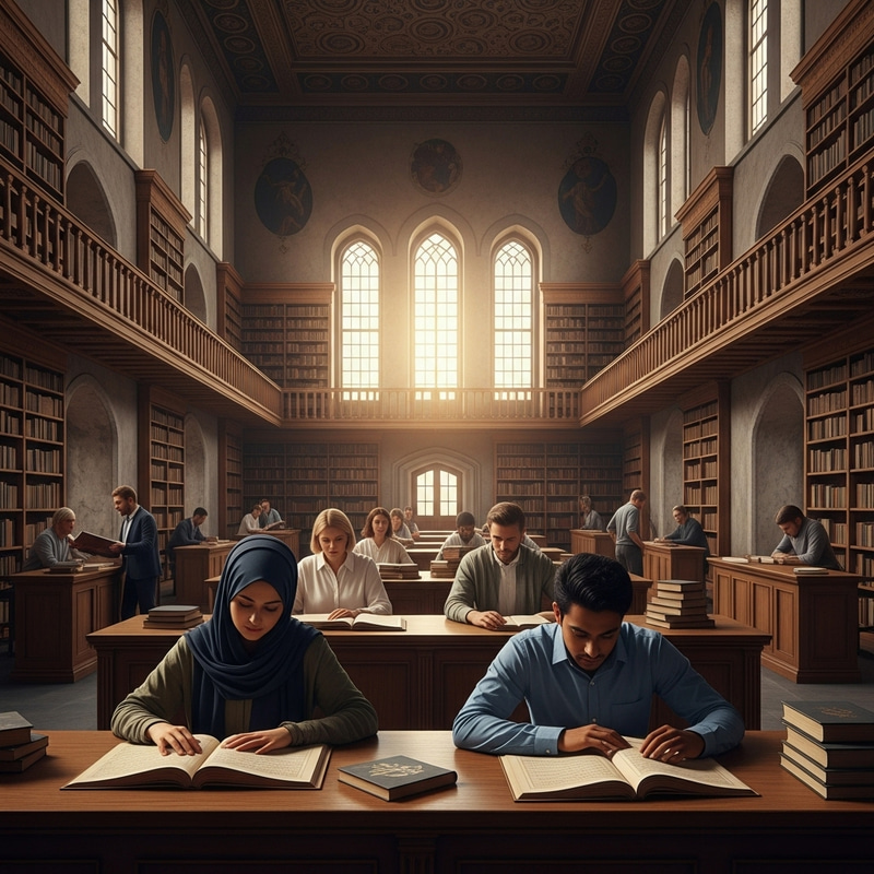 Royal Ancient Library - Stone Decors at Sunrise Royal Ancient Library - Stone Decors at Sunrise