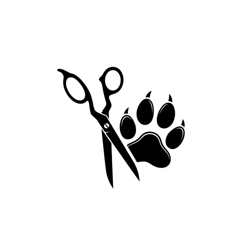 Sophisticated Scissors & Paw Print Logo Design for Tailoring & Pet Care